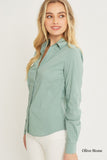 Nora Button Up in Olive